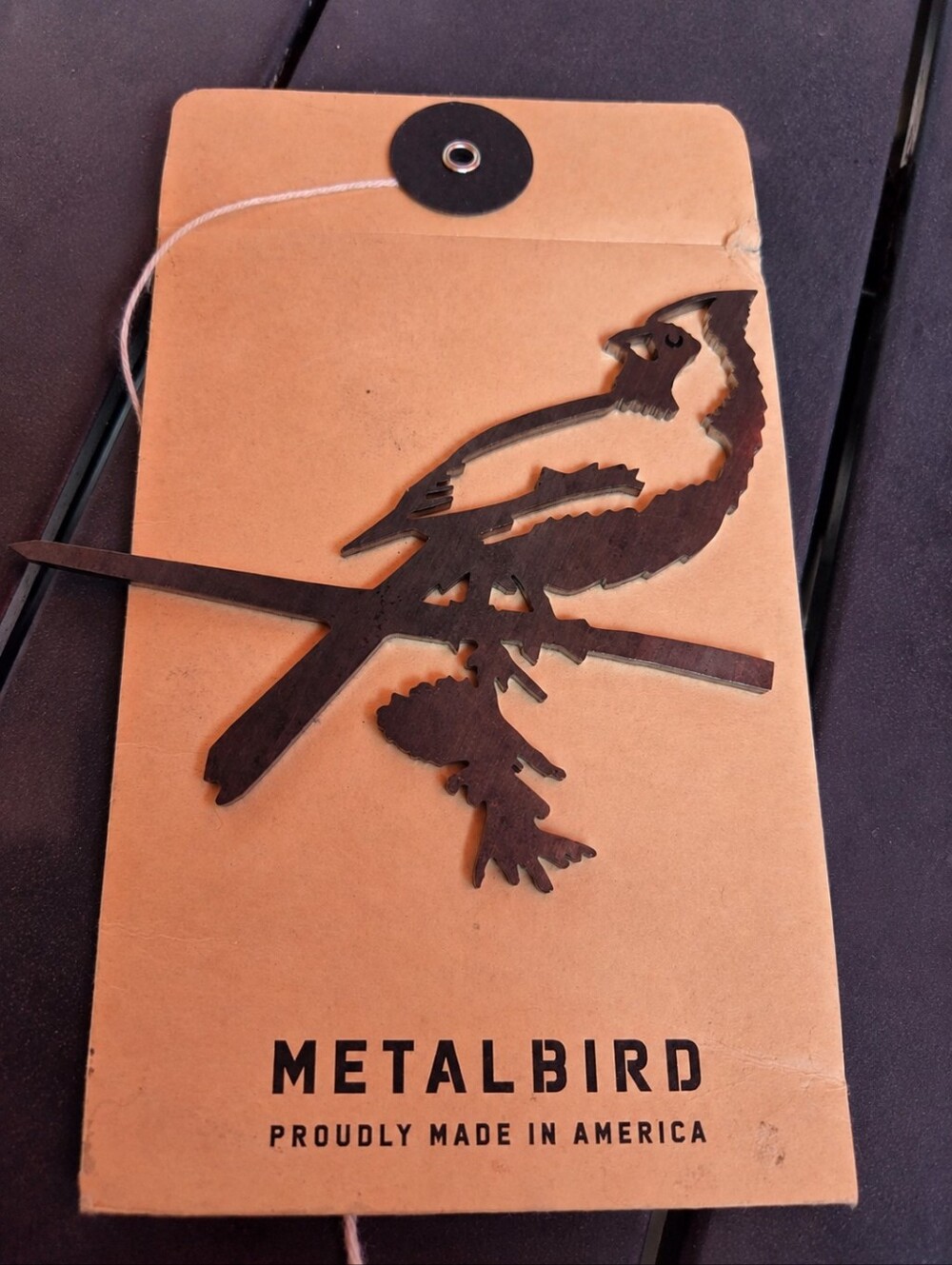 Metalbird Cardinal Garden Art Stake – Made in USA – Corten Steel Outdoor Decor
